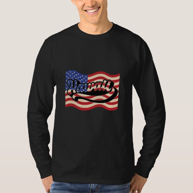 Camiseta USA Patriotic America Hawaii (Frente)