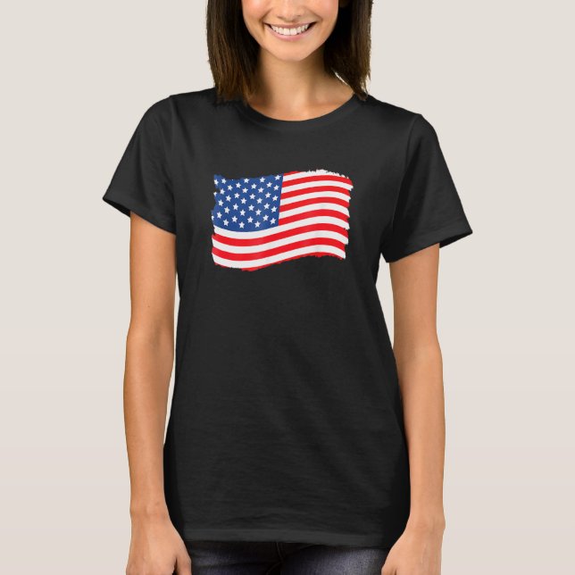 Camiseta USA Patriotic American Flag For Men Women Kids Boy (Frente)