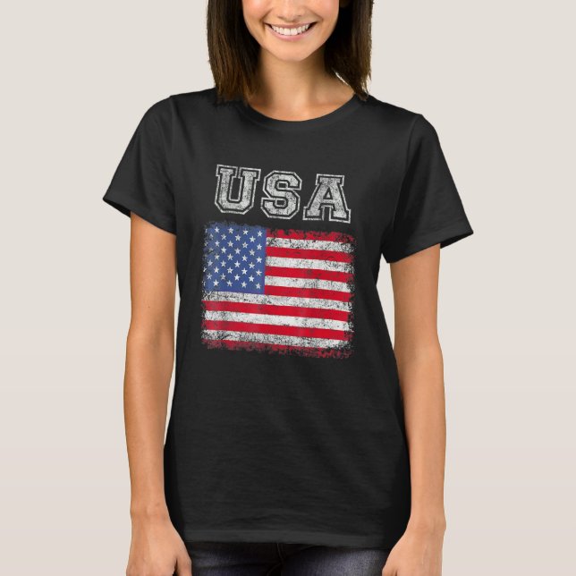 Camiseta USA Patriotic American Flag For Men Women Kids Boy (Frente)