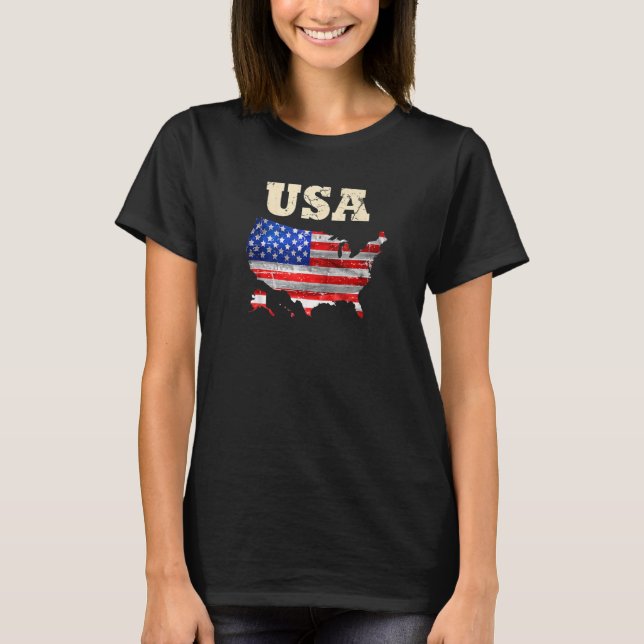 Camiseta USA Patriotic American Flag For Men Women Kids Boy (Frente)