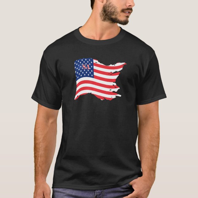 Camiseta USA Patriotic American Flag For Men Women Kids Boy (Frente)
