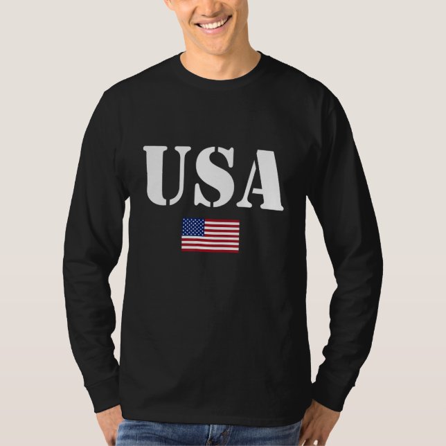 Camiseta USA Patriotic American Flag For Men Women Kids Boy (Frente)
