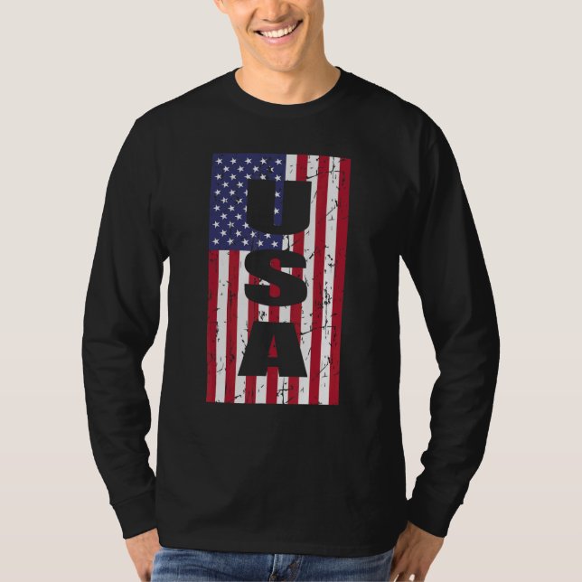 Camiseta USA Patriotic American Flag Proud American Pride 4 (Frente)