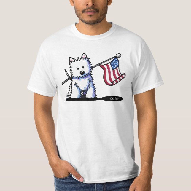 Camiseta USA Patriotic Westie T-Shirt (Frente)