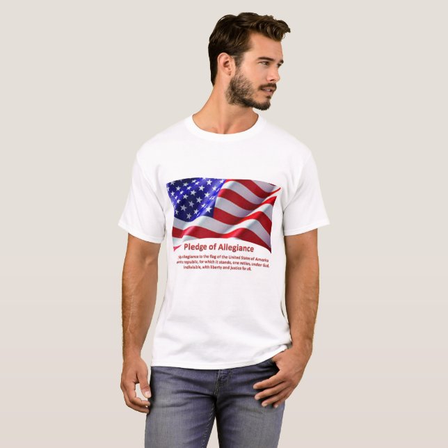 Camiseta USA Pledge of Alegiance Man's Tshirt (Frente Completa)