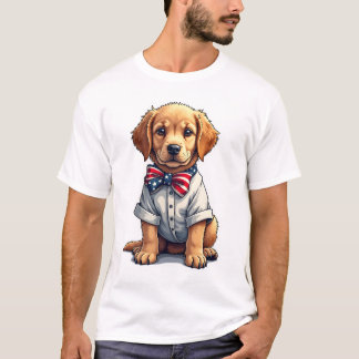 Camiseta USA Puppy Patriot Golden Retriever Vintage Tee 2