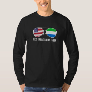 Camiseta Usa Serra Leoa Bandeira Sunglass Sierra Leonean Am