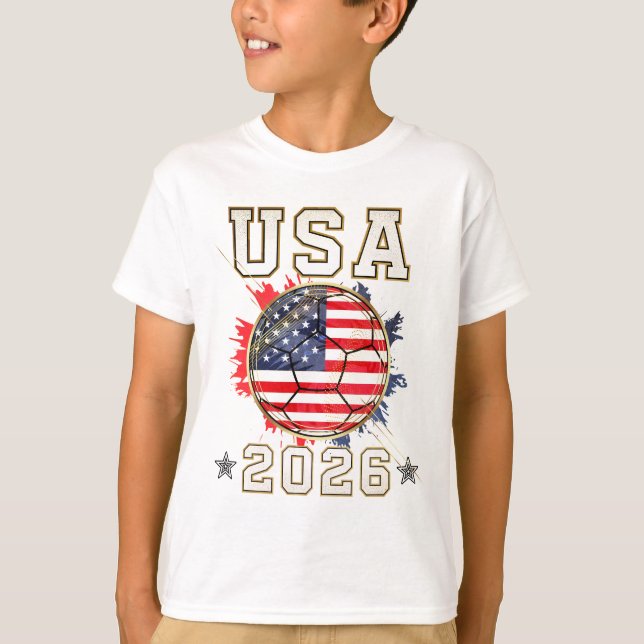 Camiseta USA Soccer - American Football Kids Fan Gift 2026 (Frente)