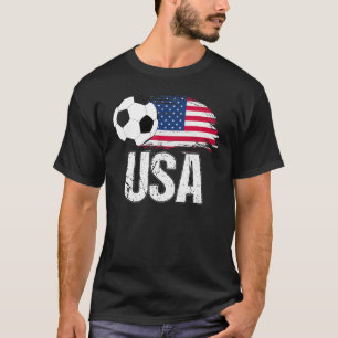 Camiseta USA Soccer Ball Fans USA Bandeira Equipe Futebol E