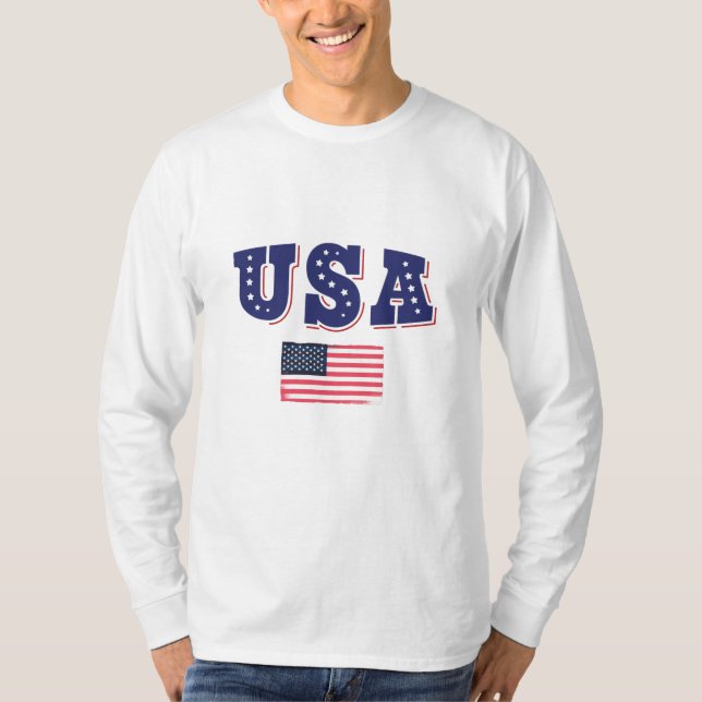 Camiseta USA Soccer Fan Jersey Mostra Bandeira Americana (Frente)