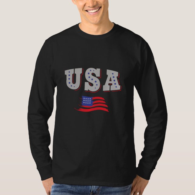 Camiseta USA Soccer Fan Jersey Mostra Bandeira Americana (Frente)