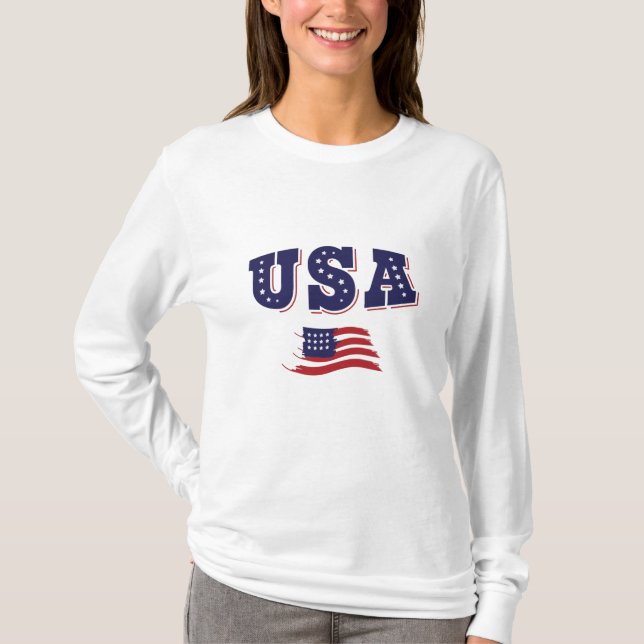 Camiseta USA Soccer Fan Jersey Mostra Bandeira Americana (Frente)