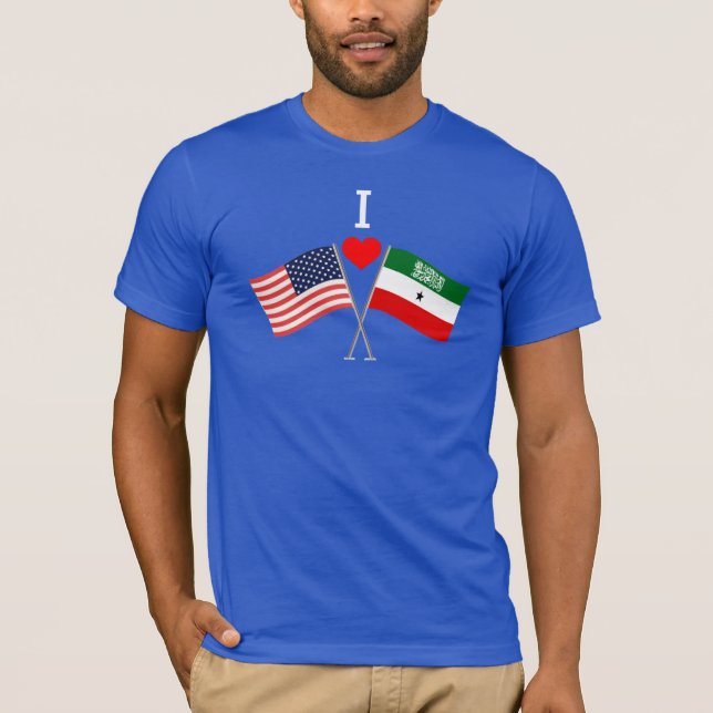 Camiseta USA-Somaliland Cross Flags (Frente)