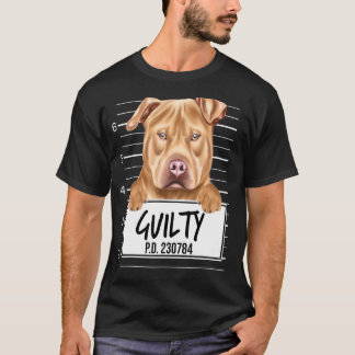 Camiseta Usa Staffordshire Terrier Mugshot Guilty Dog