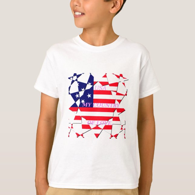 Camiseta USA Star Spangled Love My Country of Love (Frente)