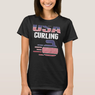 Camiseta USA Team Curling Rock Jersey American Flag Winter