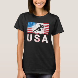 Camiseta USA Track e equipe de campo Bandeira americana Hom