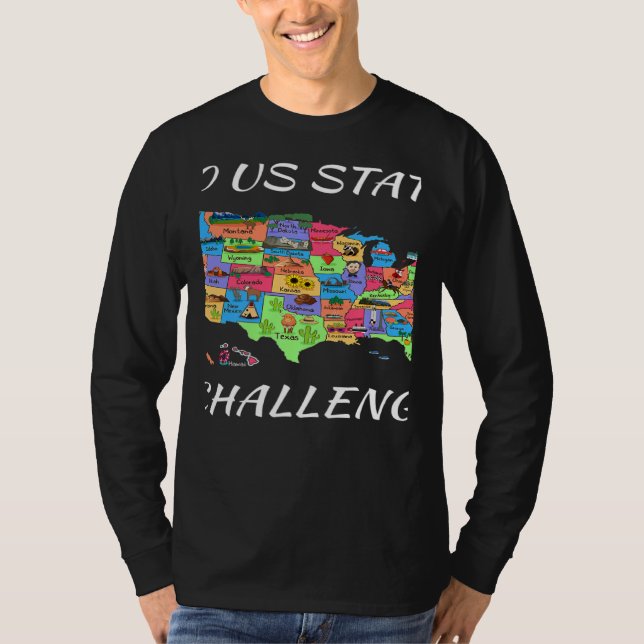 Camiseta USA Travel Visit 50 States Map (Frente)