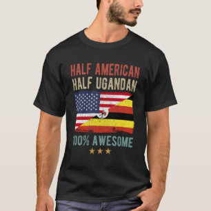 Camiseta Usa Uganda Flag Half American Half Ugandan (Meia-a