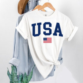 Camiseta USA varsity letters American Flag Gym Sports 