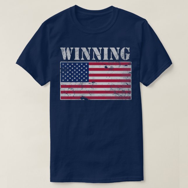 Camiseta USA Winning American Flag 4th of July Independence (Frente do Design)