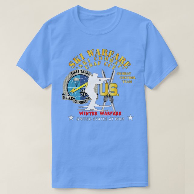 Camiseta USAF Combate Equipe de Controle Esqui Combate Win (Frente do Design)