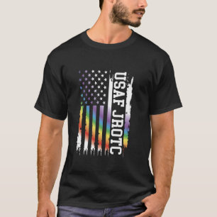 Camiseta Usaf Jrotc Estados Unidos Distressou o Arco-íris c