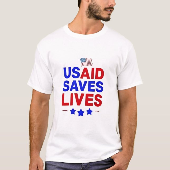 Camiseta USAID salva vidas Agência Americana de Desenvolvim (Frente)