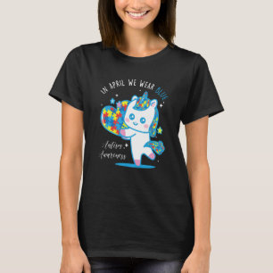 Camiseta Usamos Peças de Puzzle Azuis Unicórnio Conscientiz