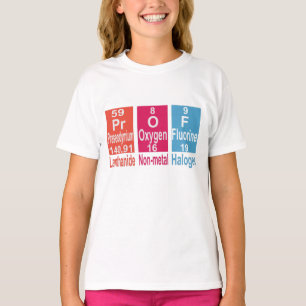 CAMISETA USANDO ELEMENTOS NA MESA PERIÓDICA PARA SOLTAR PR