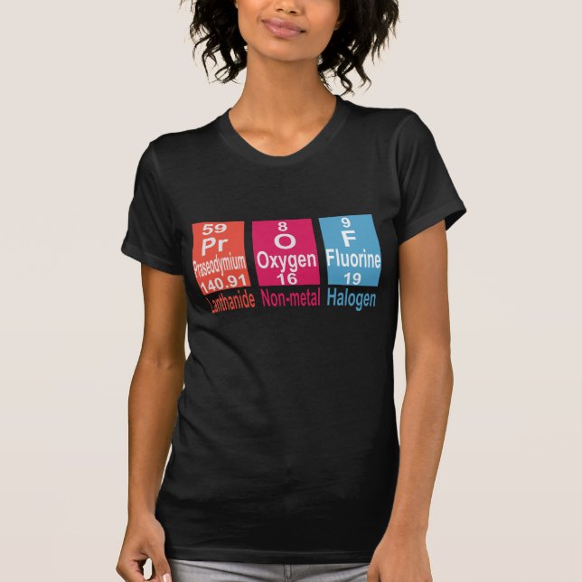 CAMISETA USANDO ELEMENTOS NA MESA PERIÓDICA PARA SOLTAR PRO (Frente)