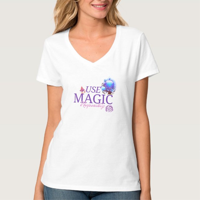 Camiseta Usar a Magia com Responsabilidade em Roxo (Frente)