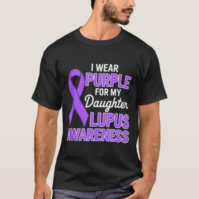 Camiseta Usar roxo pelo mês de conscientização do lúpus da  (Frente)