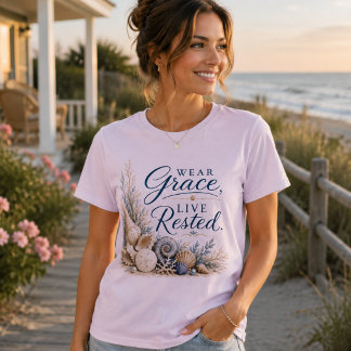 Camiseta Use a Graça, Viva Descansado – Inspiração Costeira