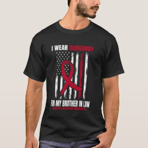 Camiseta Use Borgonha Para Meu Cunhado Mieloma Múltiplo