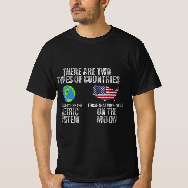 Camiseta Use Métrica ou Landed na Lua (Frente)