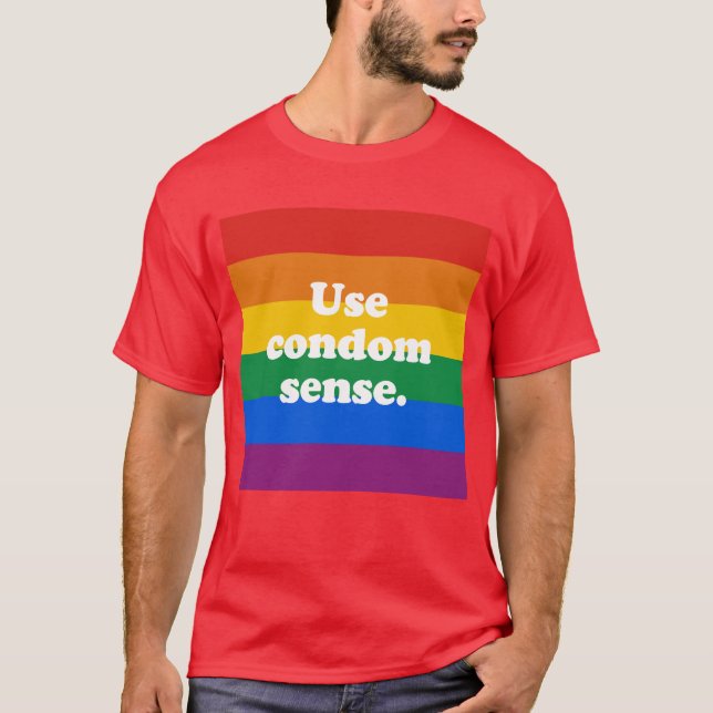 Camiseta Use o sentido do preservativo (Frente)