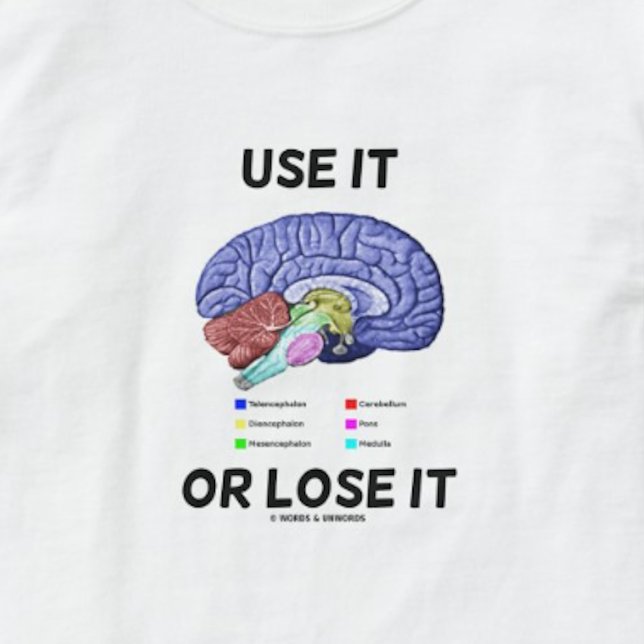 Camiseta Use Ou Perder (Humor De Anatomia Cerebral Dizendo) (Thoughtful brainy advice for anyone who understands that it's important to "Use It Or Lose It")