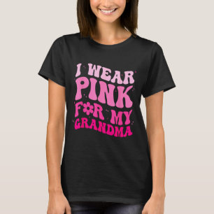 Camiseta Use rosa para vovó groovy câncer de mama mulheres