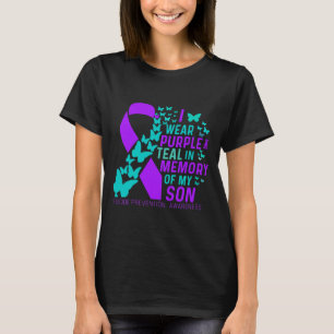 Camiseta Use Roxo E Azul Turquesa Para Prevenção Do Suicídi