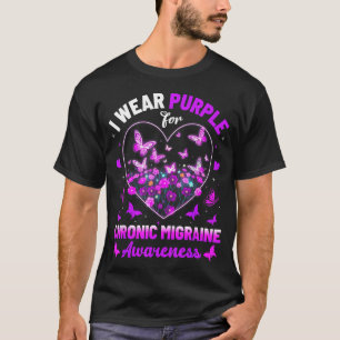 Camiseta Use Roxo Para Conscientização da Enxaqueca Crônica