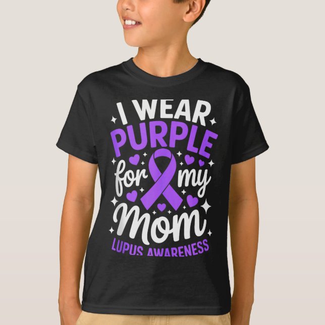 Camiseta Use roxo para o mês de conscientização do lúpus da (Frente)