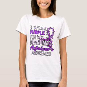 Camiseta Use Roxo Pela Avó Heimerheimer em Conscientização