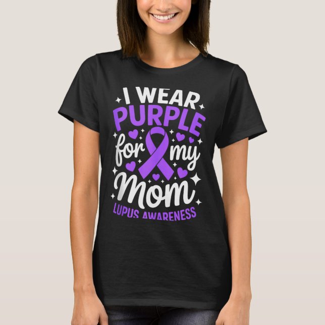 Camiseta Use roxo pela lua da conscientização do lúpus da m (Frente)
