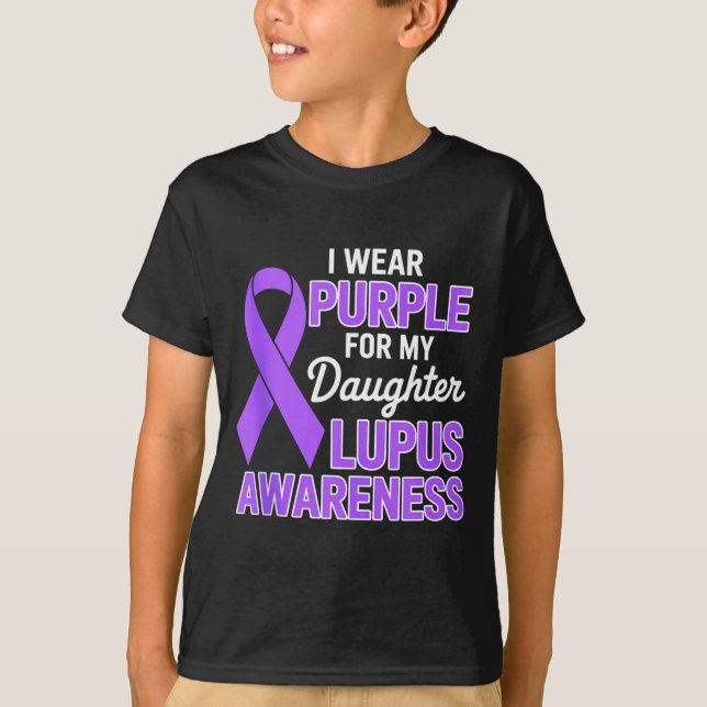 Camiseta Use roxo pelo mês de conscientização do lúpus da f (Frente)