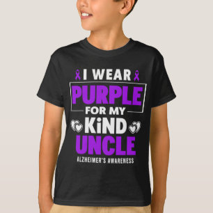 Camiseta Use Roxo Pelo Meu Tio Conscientização do Alzheimer