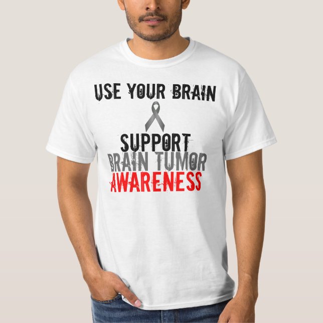 Camiseta use seu cérebro, consciência do tumor cerebral do (Frente)