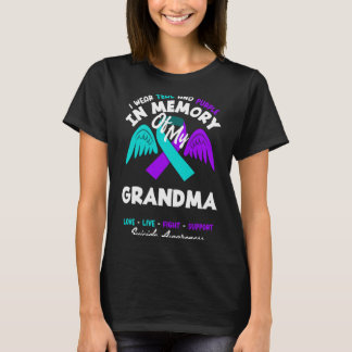 Camiseta Use Verde-azulado E Roxo Em Memória Do Design Da V