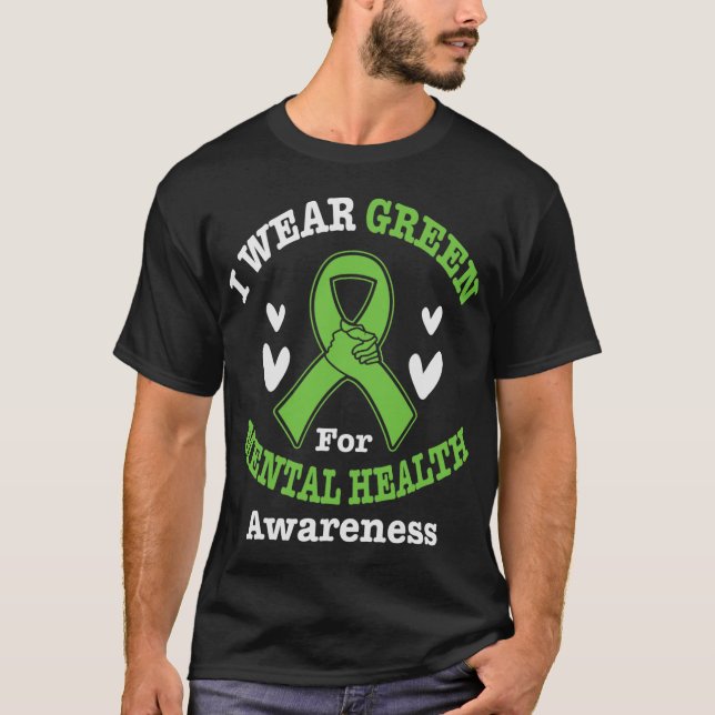 Camiseta Use Verde Para o Mês de Conscientização da Saúde M (Frente)