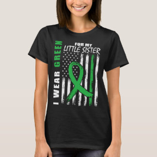 Camiseta Use Verde Pequena Irmã Conscientização sobre Doenç